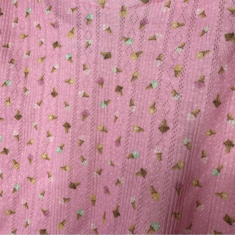 Ricki’s tank top ice cream cones 🍦 pink stretchy ruffle frilly trim comfy cami - Picture 7 of 10